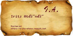 Iritz Aténé névjegykártya